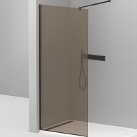 Душевая перегородка Cezares Liberta 80 LIBERTA-L-1-80-BR-NERO профиль Черный матовый стекло бронзовое