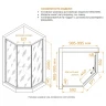 Душевой уголок RGW 100x100 33328200-14R профиль цвет Черный стекло прозрачное