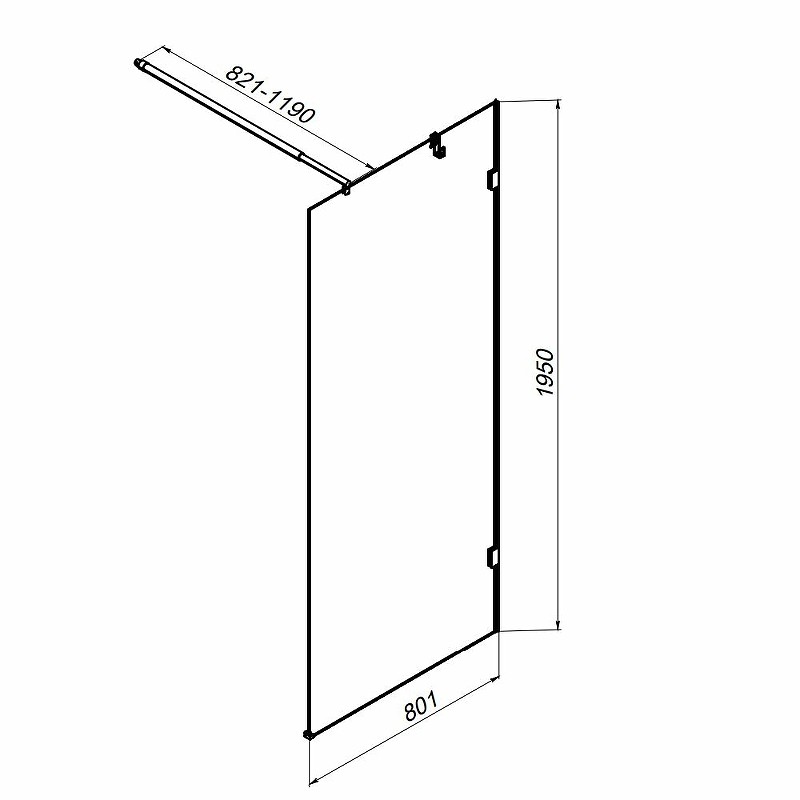Душевая перегородка AM.PM X-Joy 80 W94WI-80-F1-MTE профиль Хром матовый стекло прозрачное