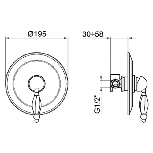 Смеситель для душа Webert Alexandra AL880101015 Хром встраиваемый