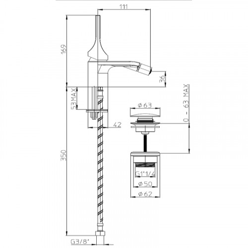 Смеситель для биде Bossini Apice E89601.045 Белый матовый латунь