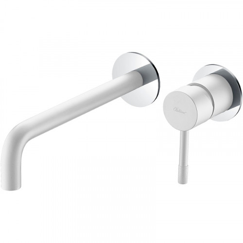 Смеситель для раковины Boheme Uno 465-WCR Белый матовый Хром латунь встраиваемый