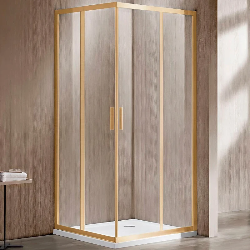 Душевой уголок Vincea Garda 120x80 VSS-1G8012CLG профиль Брашированное золото стекло прозрачное