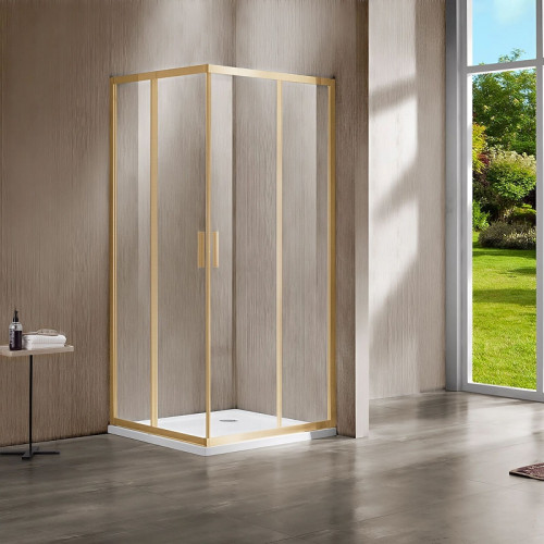 Душевой уголок Vincea Garda 120x80 VSS-1G8012CLG профиль Брашированное золото стекло прозрачное