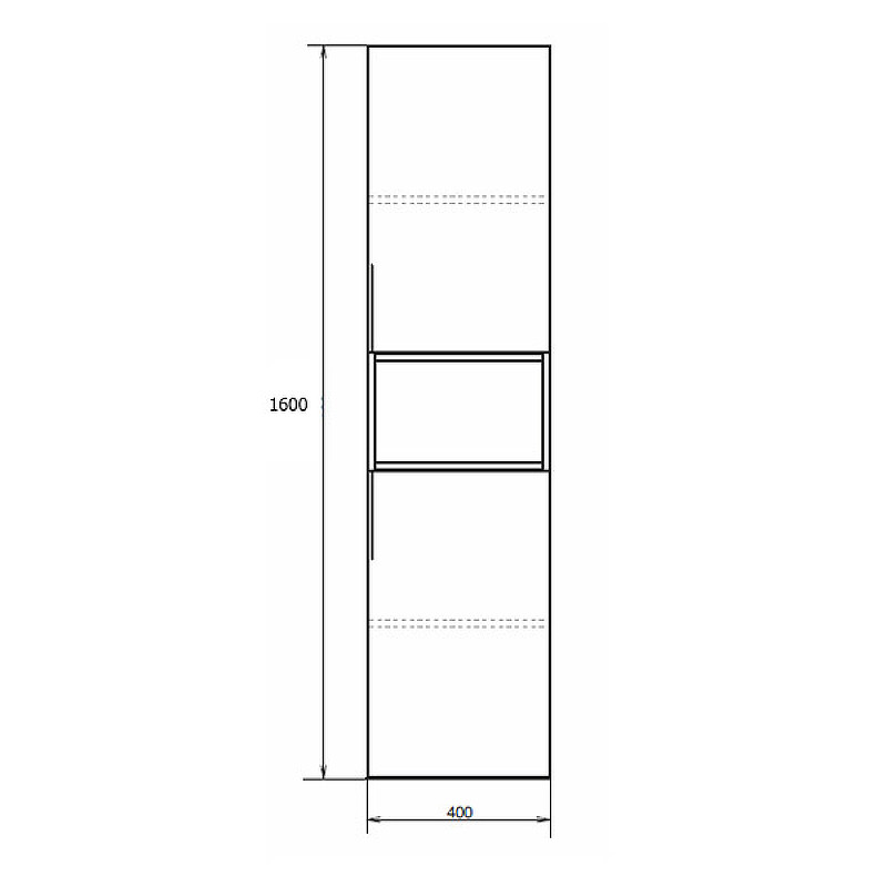 Шкаф пенал Comforty Штутгарт 40 00004151544 подвесной Дуб темно-коричневый Черный матовый МДФ / ЛДСП