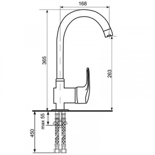 Смеситель для кухни Ulgran Classic U-006-346 Хром латунь