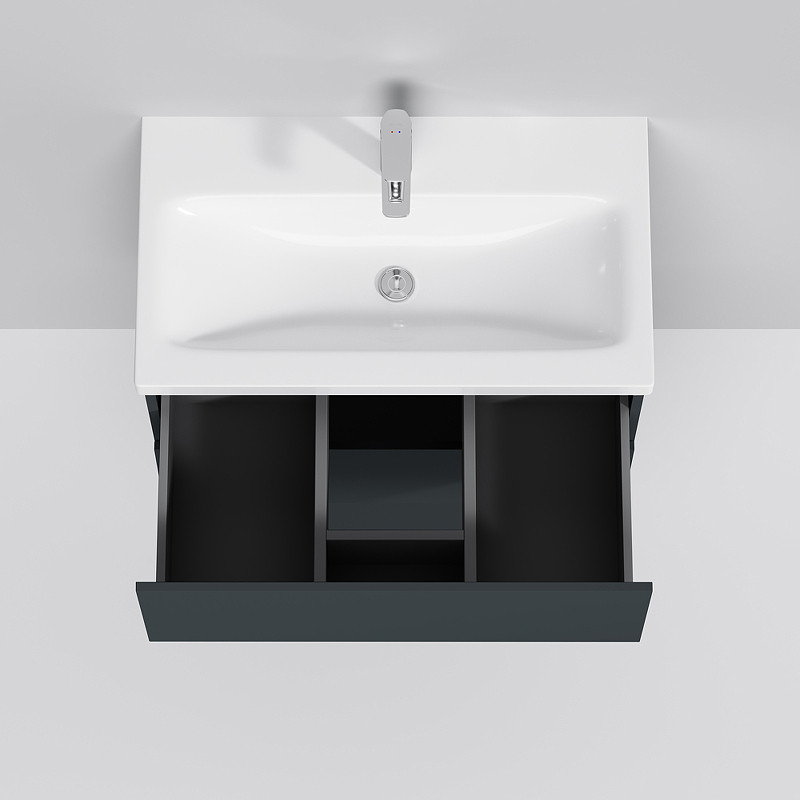 Тумба под раковину AM.PM Gem 75 M90FHX07522GM подвесная Графит матовый МДФ / ЛДСП