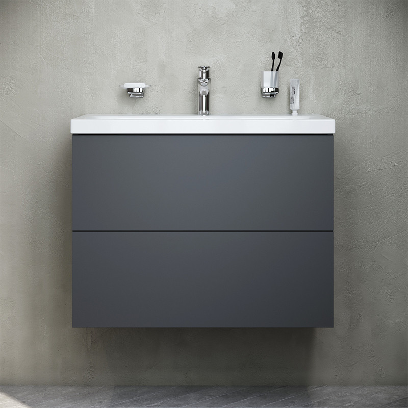 Тумба под раковину AM.PM Gem 75 M90FHX07522GM подвесная Графит матовый МДФ / ЛДСП