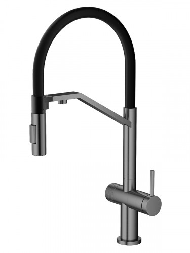 Смеситель для кухни Agger Elegant A3241455 цвет Оружейная сталь Черный