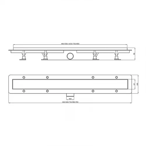 Душевой лоток PlastBrno DESIGN 4 91 SZA7850 с решеткой цвет Чёрный