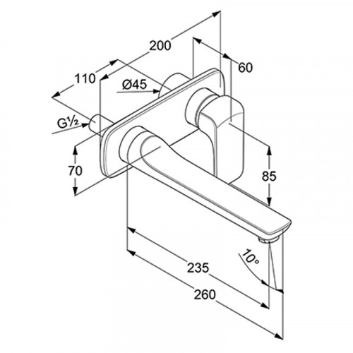 Смеситель для раковины Kludi Ameo 412450575 Хром латунь встраиваемый
