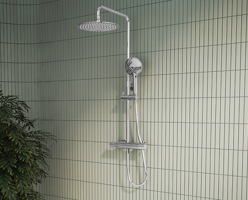 Душевая система Vitra Aquaheat Bliss A47201EXP с термостатом Хром латунь на стену