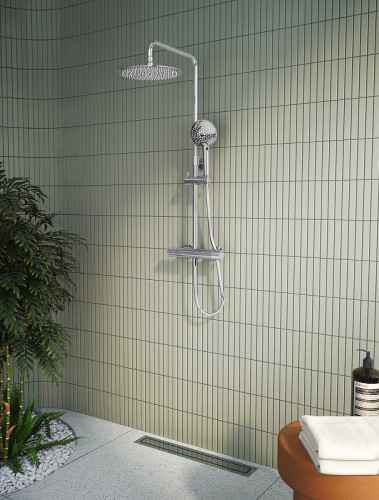 Душевая система Vitra Aquaheat Bliss A47201EXP с термостатом Хром латунь на стену