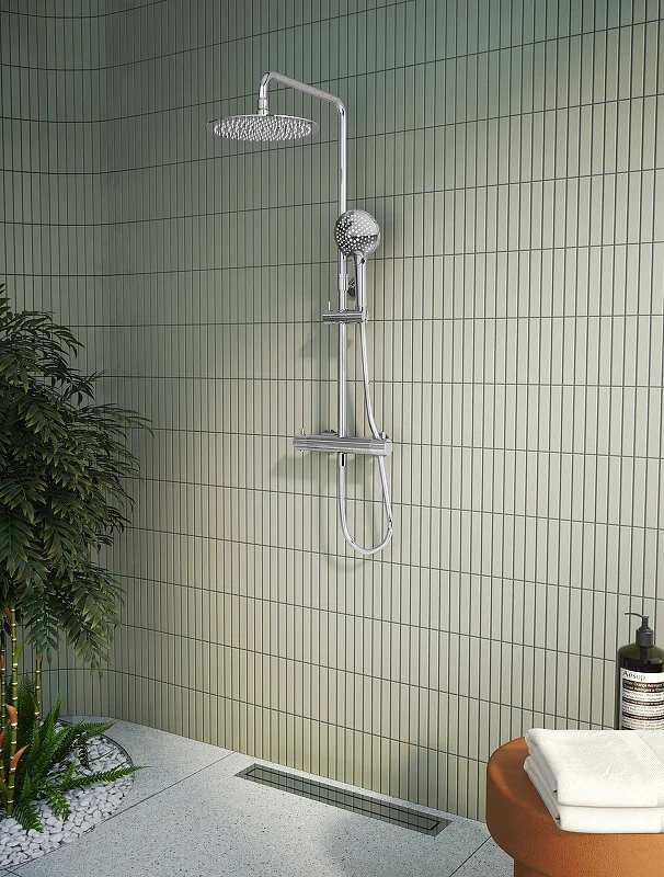 Душевая система Vitra Aquaheat Bliss A47201EXP с термостатом Хром латунь на стену