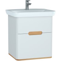Тумба с раковиной Vitra Sento 65 60822 подвесная Белая матовая МДФ / ЛДСП