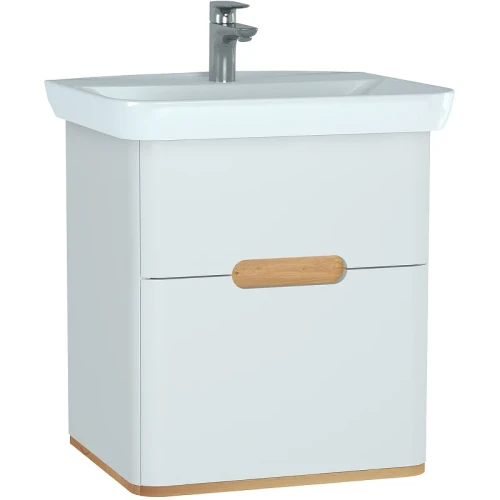 Тумба с раковиной Vitra Sento 65 60822 подвесная Белая матовая МДФ / ЛДСП