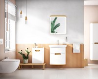 Тумба с раковиной Vitra Sento 65 60822 подвесная Белая матовая МДФ / ЛДСП