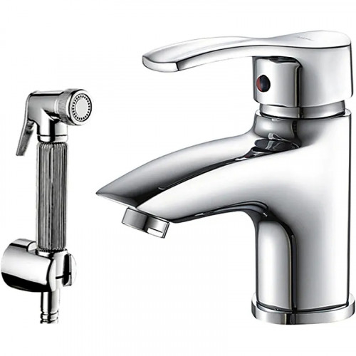 Смеситель для раковины Ledeme H64 1264L с гигиеническим душем Хром латунь