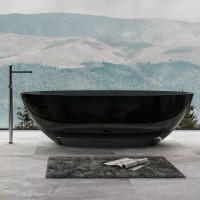 Ванна из полиэфирной смолы Abber Kristall 180х85 AT9702Onyx Черная без гидромассажа