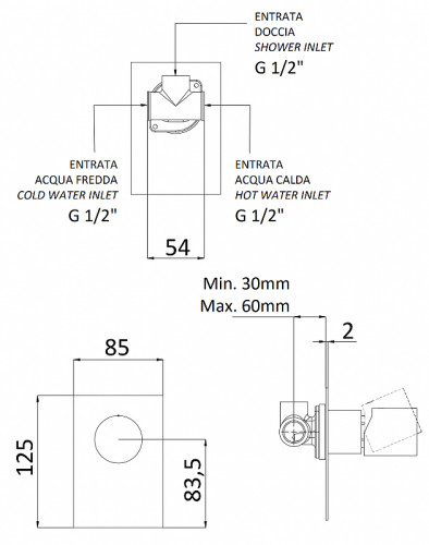 Смеситель для душа Remer Edge EG530NO цвет Черный матовый