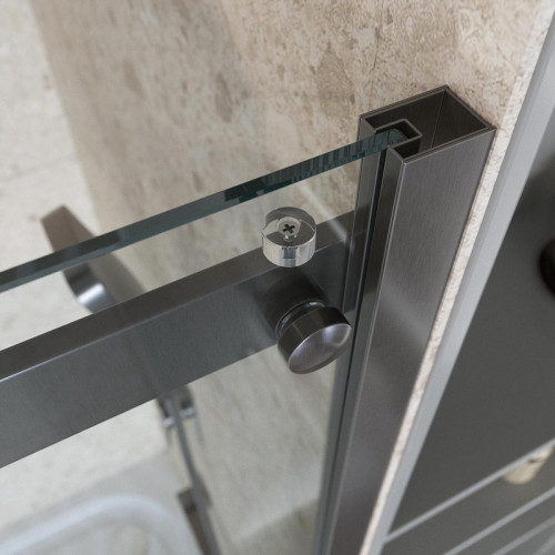 Душевая дверь BelBagno Marino 2 150 MARINO-2-BF-1-150-C-GM профиль Оружейная сталь стекло прозрачное