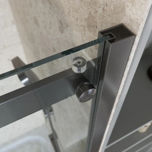 Душевая дверь BelBagno Marino 2 150 MARINO-2-BF-1-150-C-GM профиль Оружейная сталь стекло прозрачное