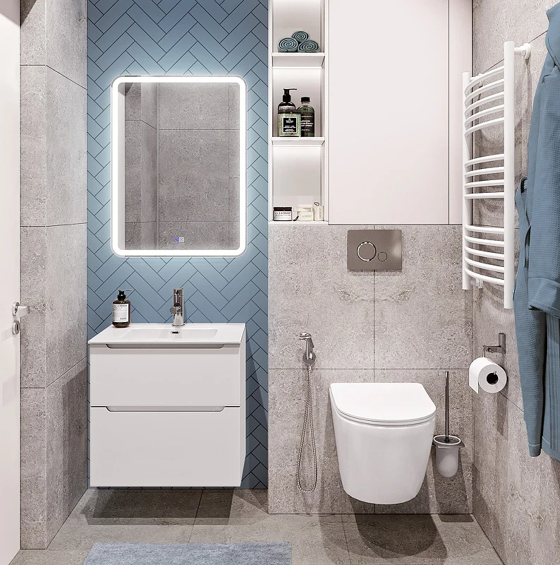 Тумба под раковину BelBagno Etna-H60 70 ETNA-H60-700-2C-SO-BL-P подвесная Bianco Lucido МДФ / ЛДСП