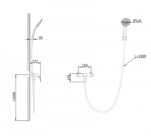 Смеситель для душа Wonzon &amp; Woghand WW-4540-CR цвет Хром