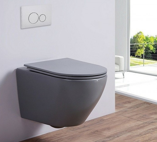 Унитаз Esbano Azalea ESUPAZALGM подвесной Серый матовый с сиденьем Микролифт фаянс подвесной