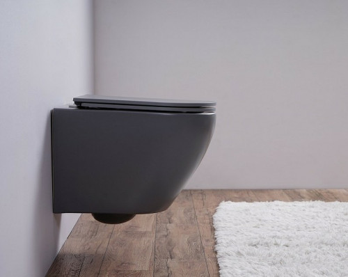 Унитаз Esbano Azalea ESUPAZALGM подвесной Серый матовый с сиденьем Микролифт фаянс подвесной