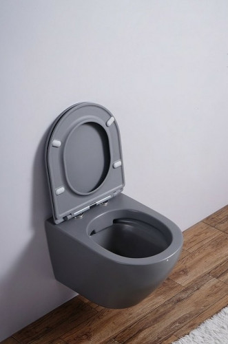 Унитаз Esbano Azalea ESUPAZALGM подвесной Серый матовый с сиденьем Микролифт фаянс подвесной