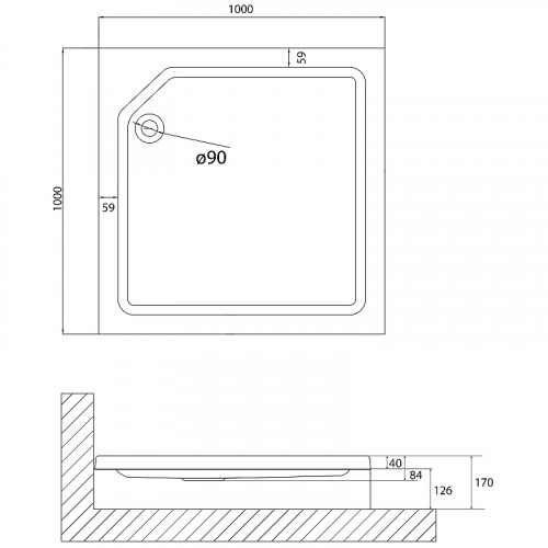 Акриловый поддон для душа Niagara Nova 100x100 NG-100-100Q RUS Белый