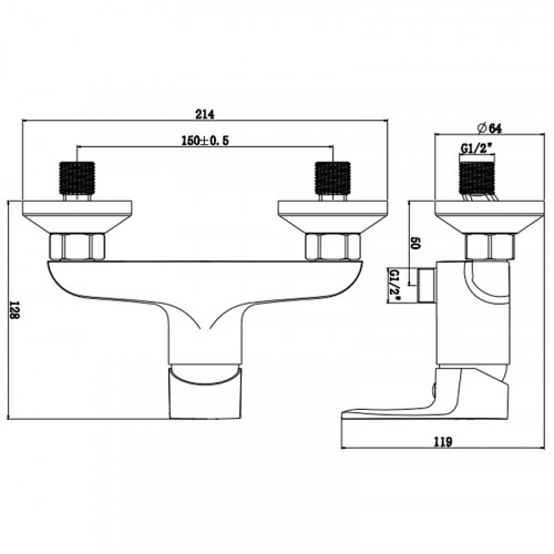Смеситель для душа Royce Uno RCM-120703CR Хром латунь на стену