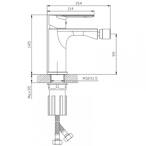 Смеситель для биде Splenka S05.50 Хром латунь