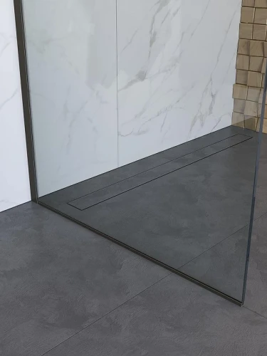 Душевая перегородка BelBagno Uno 60 UNO-L-1-TB-60-C-GM профиль Оружейная сталь стекло прозрачное