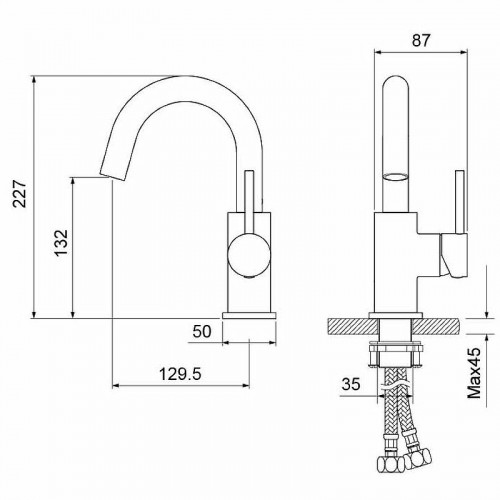 Смеситель для раковины Aquatek Европа AQ1307MB Черный матовый латунь