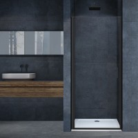 Душевая дверь Vincea Alpha 80 VDP-3AL800CLB профиль Черный стекло прозрачное