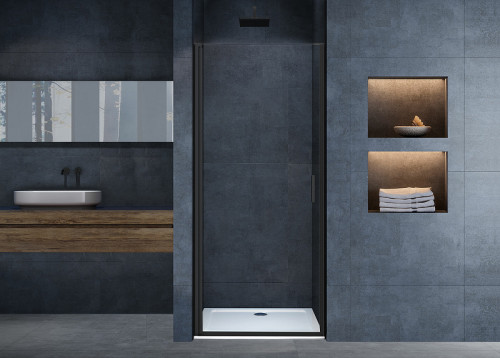 Душевая дверь Vincea Alpha 80 VDP-3AL800CLB профиль Черный стекло прозрачное