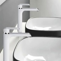 Смеситель для раковины Rose R21F R2111F Белый Хром латунь