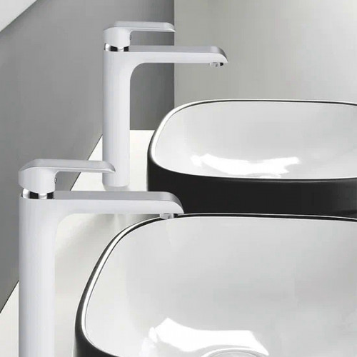 Смеситель для раковины Rose R21F R2111F Белый Хром латунь