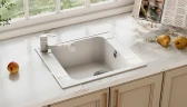 Кухонная мойка Ulgran Classic U-604-328 Бежевая искусственный камень (литьевой мрамор) встраиваемый