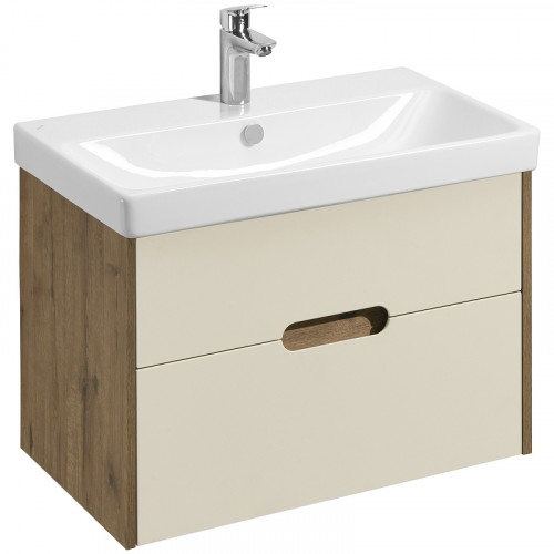 Тумба под раковину Aquaton Оливия 80 1A283101OLVG0 подвесная Бежевая Дуб велл МДФ / ЛДСП