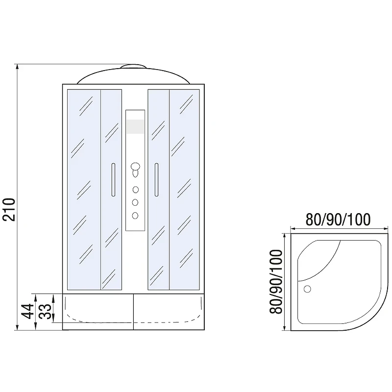 Душевая кабина River Dunay 80x80 ТН 10000003139 с поддоном
