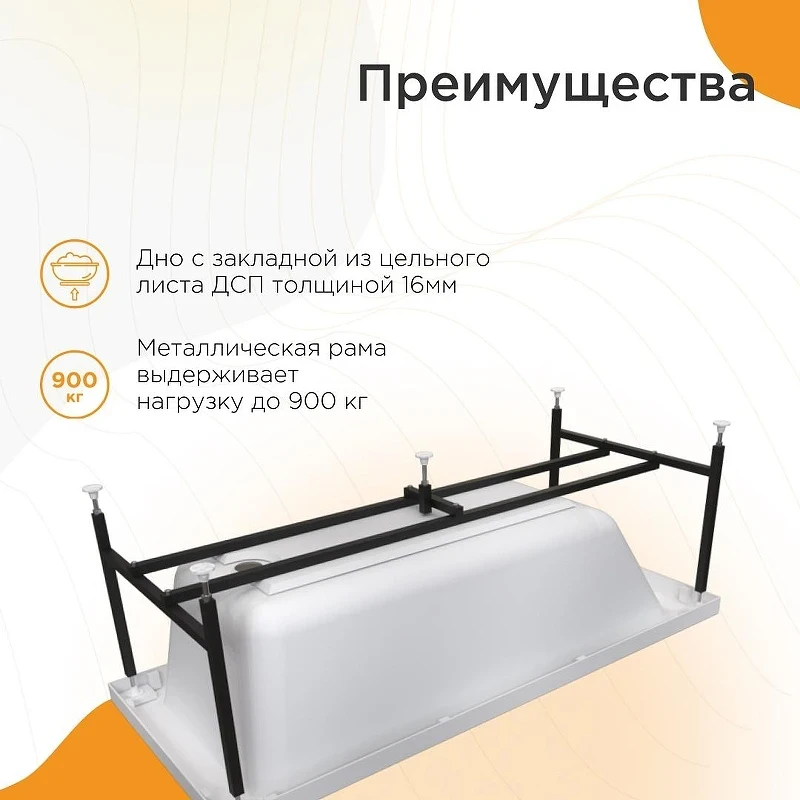 Акриловая ванна Radomir Vannesa Агата 150x70 2-78-0-0-1-224Р цвет Белый