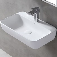 Раковина Abber Stein 60 AS2654 Белая матовая искусственный камень (литьевой мрамор) подвесная
