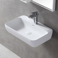 Раковина Abber Stein 60 AS2654 Белая матовая искусственный камень (литьевой мрамор) подвесная