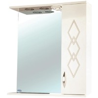 Зеркало со шкафом Bellezza Элеганс 60 R 4618609521077 с подсветкой Бежевое МДФ / ЛДСП, стекло