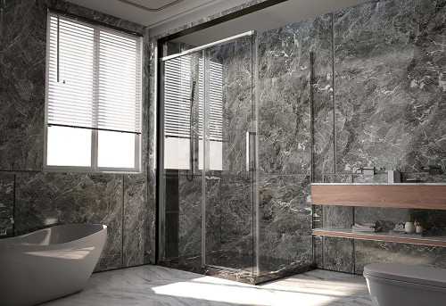 Душевая стенка Veconi Premium Trento SP-40CH 90 SP40-CH-90-01-C4 профиль Хром стекло прозрачное