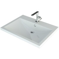 Раковина Art&amp;Max AM-LAV-580-MR-A Белая искусственный камень (литьевой мрамор) полувстраиваемая