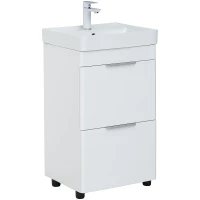 Тумба с раковиной Aquanet Ирис new 50 312420 Белый глянец МДФ / ЛДСП